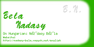 bela nadasy business card